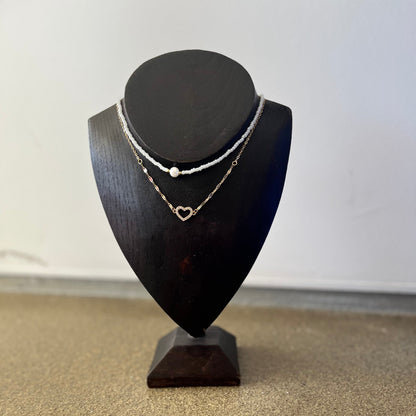 Conjunto de Senhora, 2 Colares Pérolas e Coração