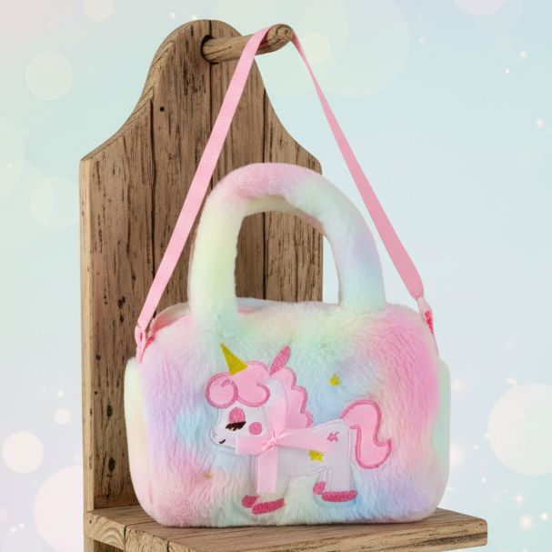 Mala Unicórnio Arco-Íris Peluche – Um Toque de Magia!