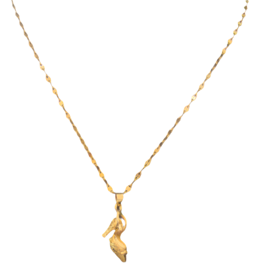 Colar de Senhora Laminado a Ouro 14k com Pendente Sapato
