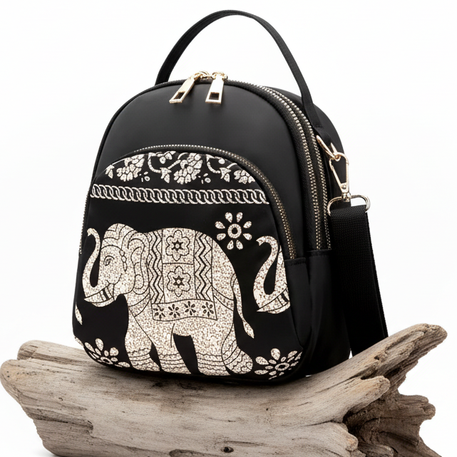 Mini Mochila Étnica "Elephant Dream" – Versátil e Trendy