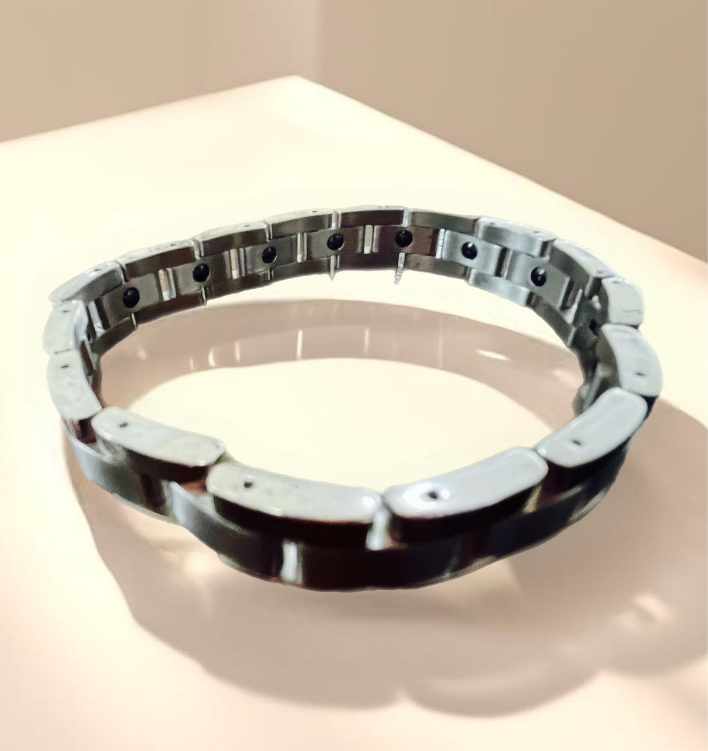 Pulseira de Homem em Aço Inoxidável, Terapia Magnética