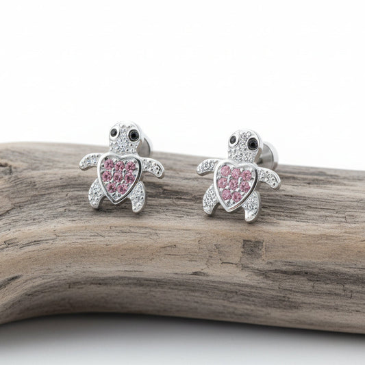 Brincos em Aço Inoxidável, Tartaruga