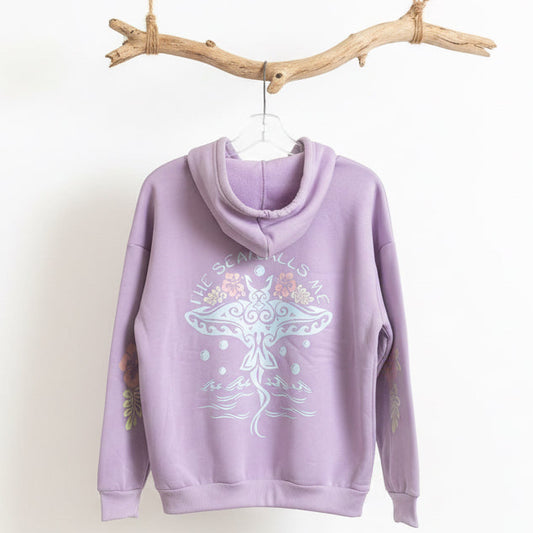 Hoodie Feminino Oversized Raia Manta – Mar e Vida T =  OXL