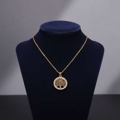 Collier Arbre de Vie doré en acier – Un symbole de force et de connexion