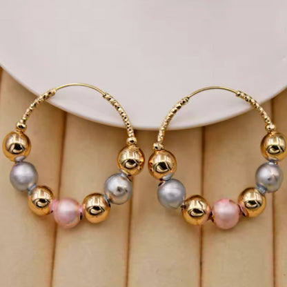Argolas de Senhora em Ouro Laminado 18K, Bolas