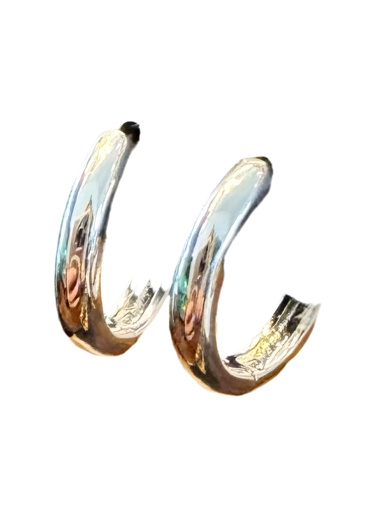 Argolas Pequenas em Ouro Laminado Branco 10K