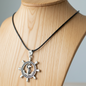 Collier pour Homme en Cuir avec Pendentif Ancre en Acier Inoxydable