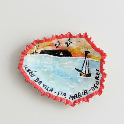 Íman de Lapa Pequena Pintado à Mão - Ilhéu da Vila (Santa Maria, Açores) por Carlos Pereira