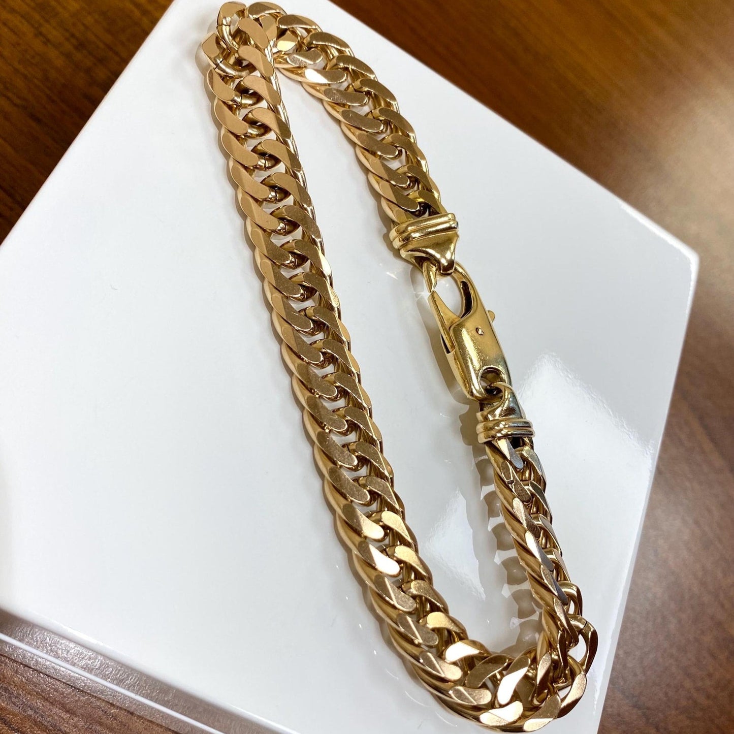 Pulseira de Homem em Ouro Laminado 14K, Corrente Grossa