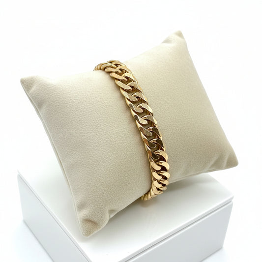 Pulseira de Homem em Ouro Laminado 14K, Corrente Grossa