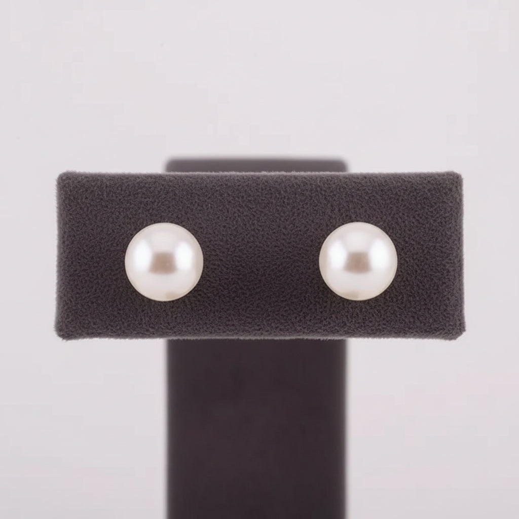Brincos em Folheados a Ouro 18k com Pérolas 8mm