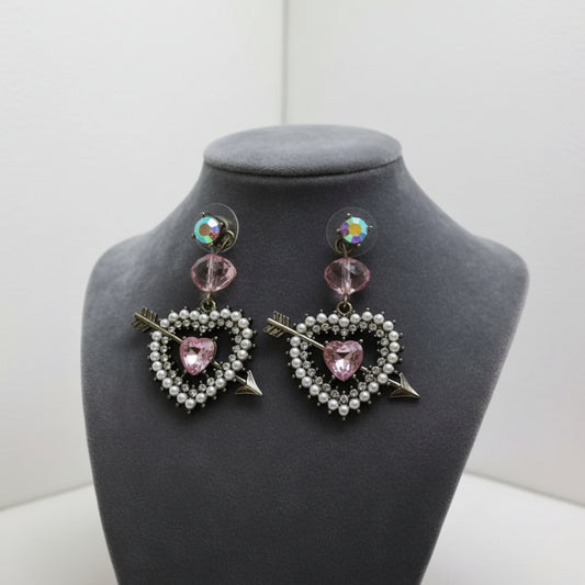 Brincos de Senhora, Strass Coração Seta