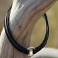 Collier femme en cuir avec anneau