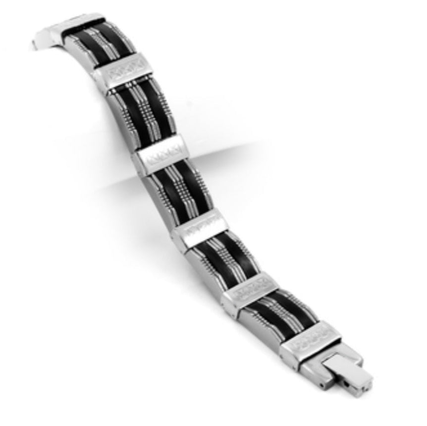 Pulseira de Homem em Aço Inoxidável e Silicone