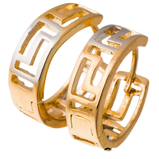 Argolas Pequenas em Ouro Laminado 10K, Tipo Versace