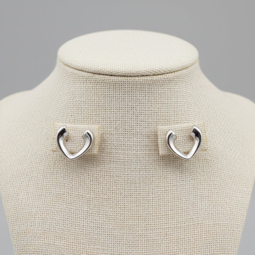 Boucles d'oreilles pour femme en Argent 925, Cœur Ouvert