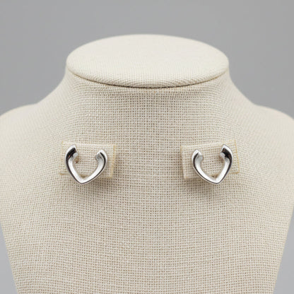 Boucles d'oreilles pour femme en Argent 925, Cœur Ouvert