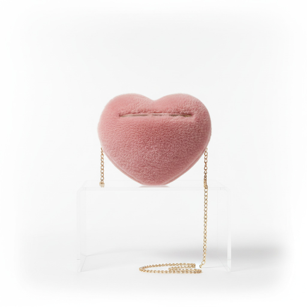 Mala de Coração em Peluche "Soft Love" – Um Toque de Doçura!
