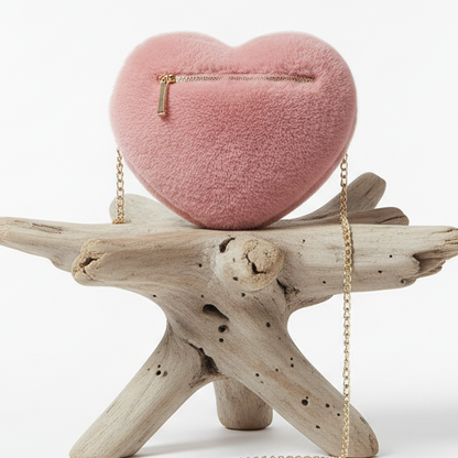 Mala de Coração em Peluche "Soft Love" – Um Toque de Doçura!