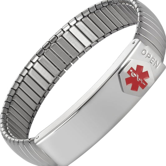 Pulseira de Alerta Medicinal em Aço Inoxidável