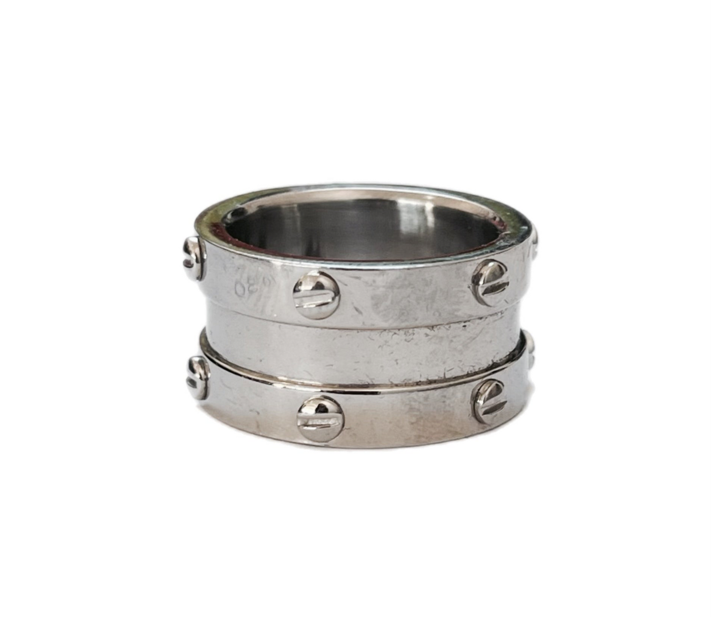 Anel de Homem Grosso em Aço Inoxidável, Tipo Cartier Love