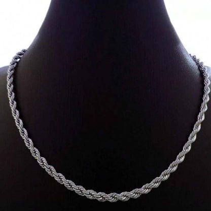 Colar de Homem em Aço Inoxidável, Trançado