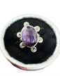 Anel de Senhora em Prata com Pedra Natural Silimanita