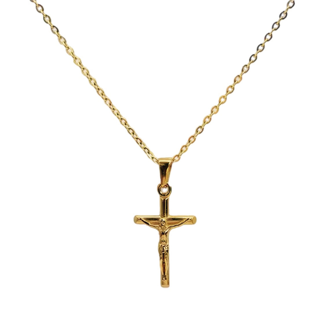 Colar de Homem em Ouro Laminado 18k com Cruz Jesus