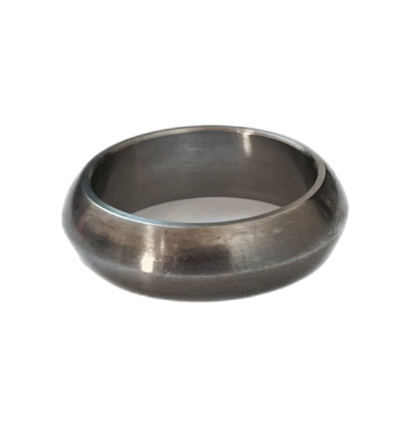 Anel de Homem em Aço Inoxidável, Alteado no Centro