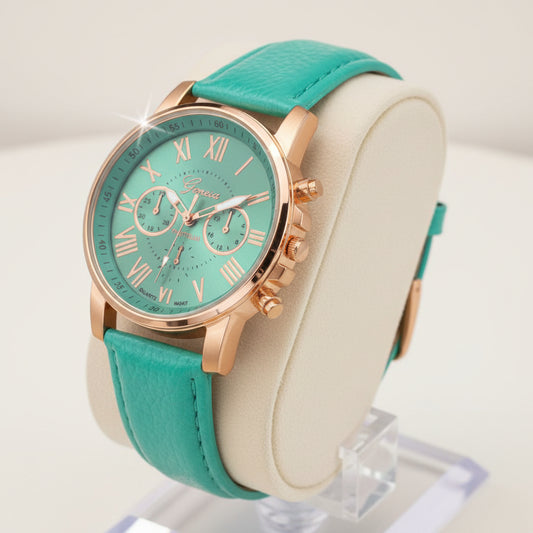 Relógio de Senhora em Couro Verde