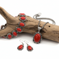 Parure Royal Red – Collier, Bracelet et Boucles d'oreilles en argent vieilli