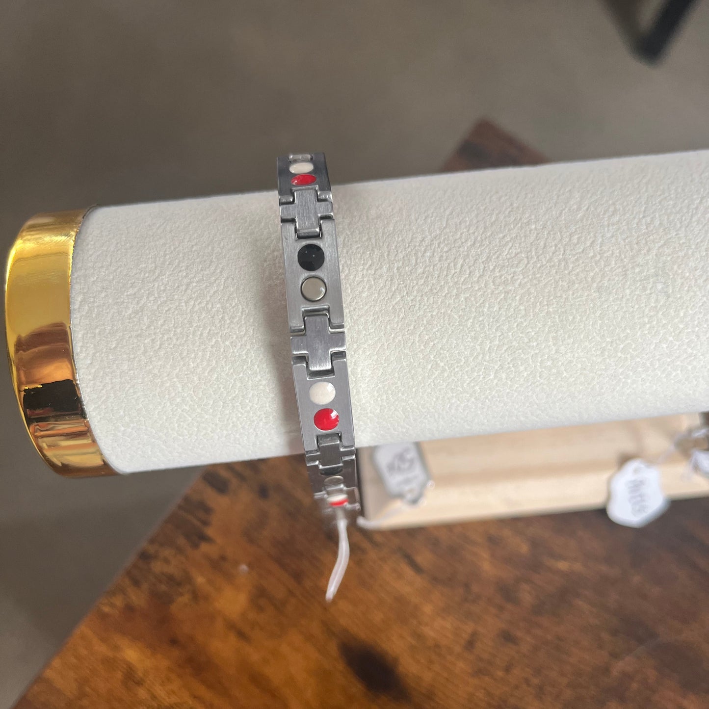 Pulseira em Aço Inoxidável, Magnética Terapêutica Rosa