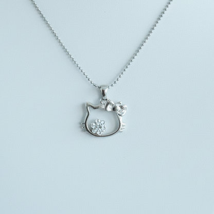 Collier Enfant en Acier Inoxydable, Hello Kitty Diamant