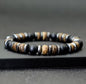 Pulseira de Homem com Pedra Ónix, Hematite e Grânulo de Côco