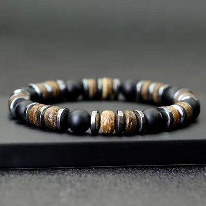 Pulseira Trindade Natural – Ónix, Hematite e Coco