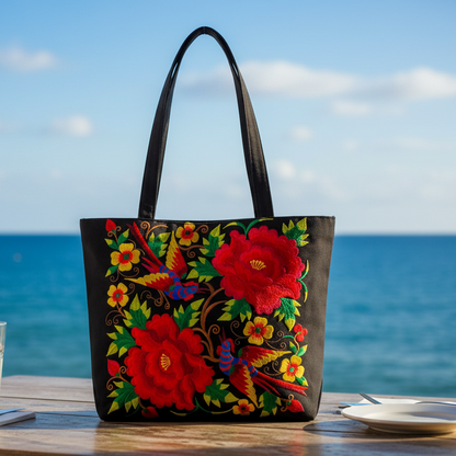 Mala Tote "Jardim Bordado" – Elegância Artesanal