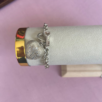 Pulseira de Senhora em Prata, Tiffany Coração