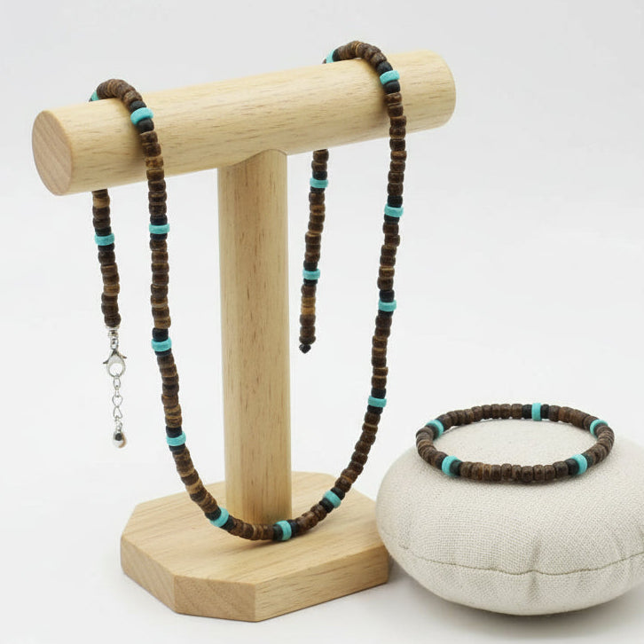 Conjunto Masculino "Earth & Sea" – Casca de Coco e Turquesa