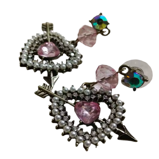 Brincos de Senhora, Strass Coração Seta
