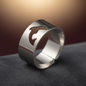 Bague pour femme en acier inoxydable, Dauphin couleur Argent/Or