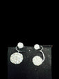 Brinco de Senhora Tipo Piercing em Prata com Zircônias
