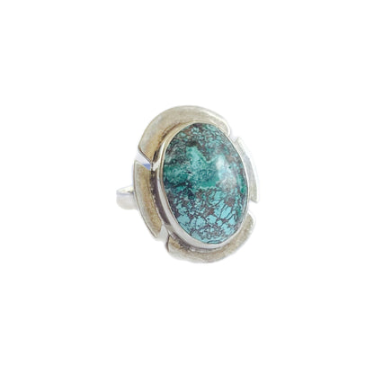 Anel de Senhora em Prata 925 com Pedra Natural Turquesa