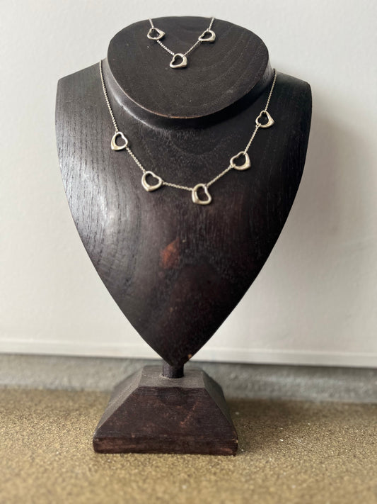 Conjunto Colar e Pulseira, Tiffany em Prata