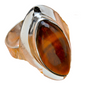 Anel de Prata com Pedra Natural Olho de Tigre T:8,25