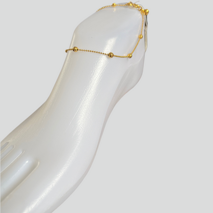 Pulseira Tornozelo de Senhora em Ouro Laminado 10K, Borlotas