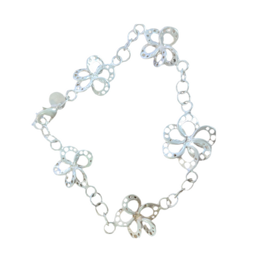 Pulseira de Senhora em Prata, 5 Flores