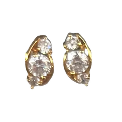 Argolas Pequenas em Ouro Laminado 14K Zircões