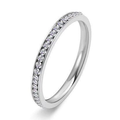 Bague pour femme en acier inoxydable avec oxyde de zirconium T= 8