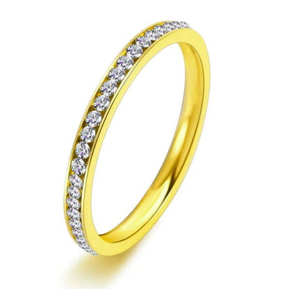 Bague pour Femme en Acier Inoxydable avec Zircon Cubique T= 8