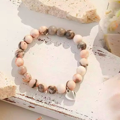 Pulseira de Senhora com Pedras Naturais, Coração